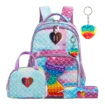 Pop It Mermaid Kids Backpack and Lunch Box Set - B - 01