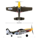 P51 Mustang RC Plane 2.4G 4CH 6 Axis 410MM Wingspan Foam - 07