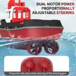 Rc Boat 2.4G 172 Powerful Dual Motor Long Range Wireless Electric Remote Control Tugboat Model